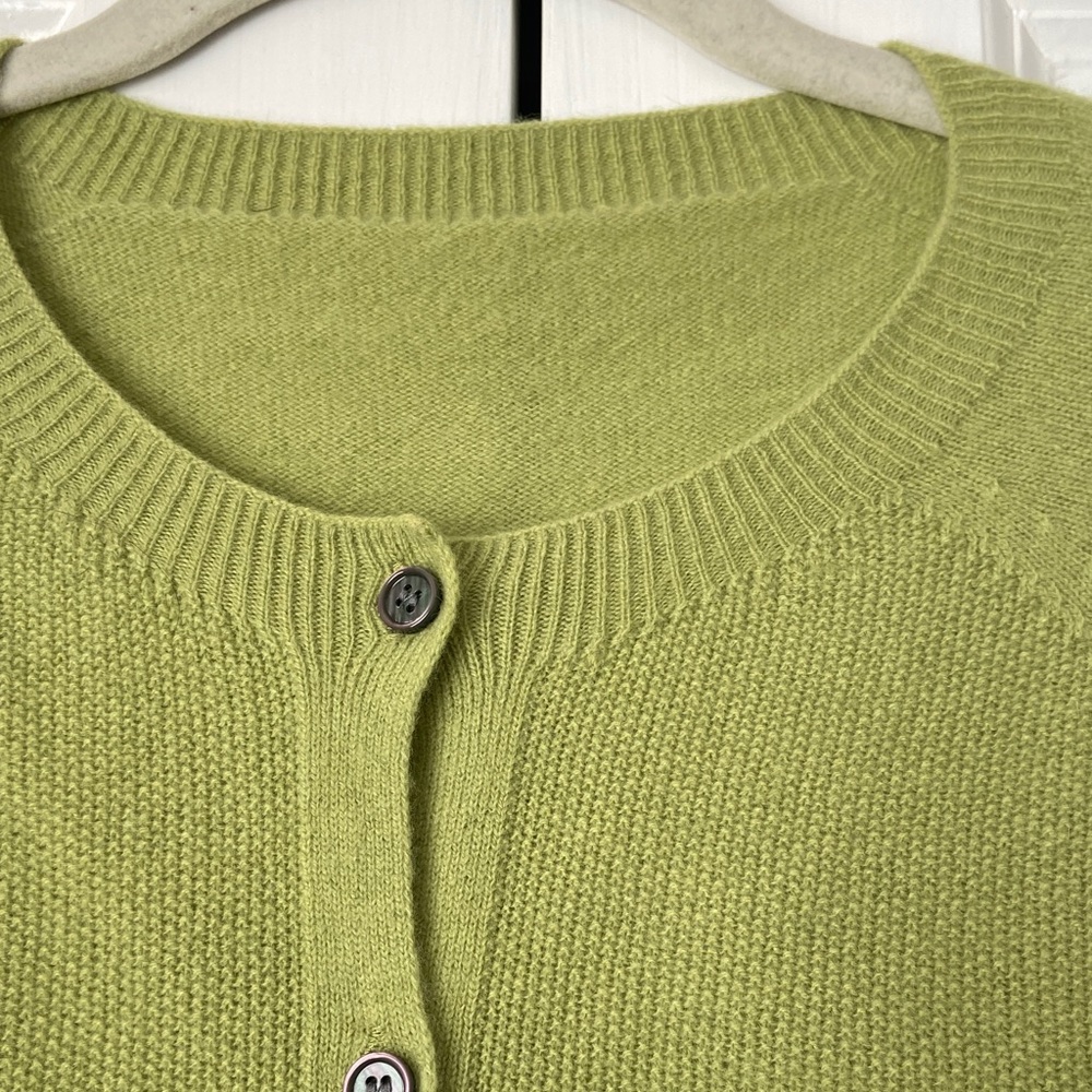 Light Green Women's Cardigan Sweater - Picture 2 of 5